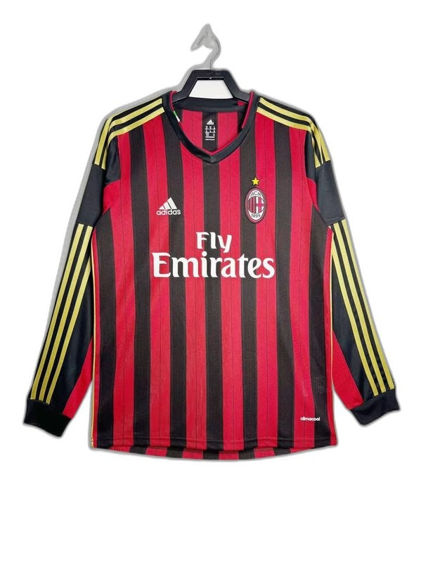 Camiseta AC Milan 13/14 I de Local - Manga Larga Versión Retro