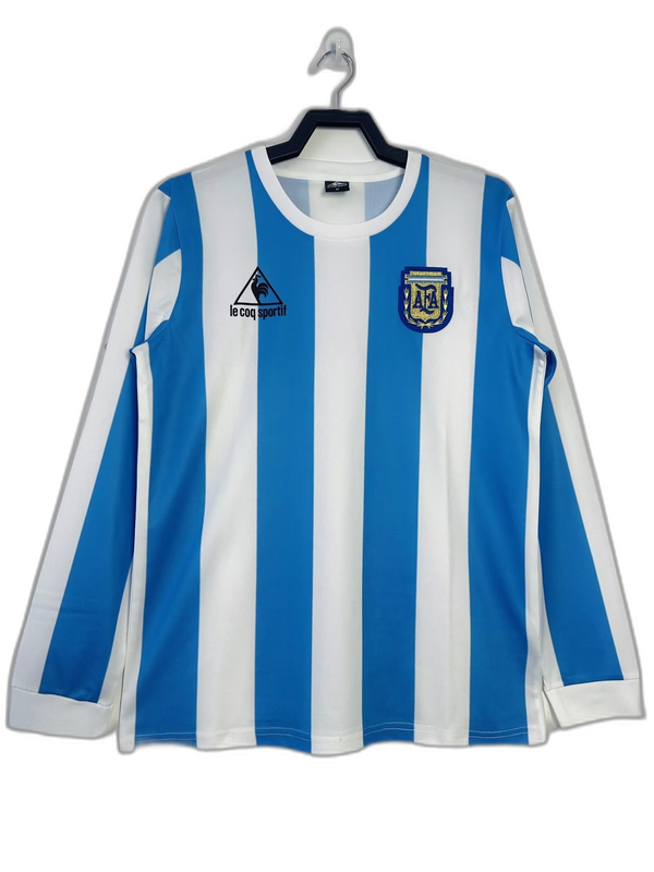 Camiseta Argentina 1986 I de Local - Manga Larga Versión Retro