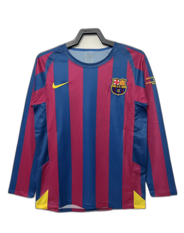 Camiseta Barcelona 05/06 I de Local - Manga Larga Versión Retro