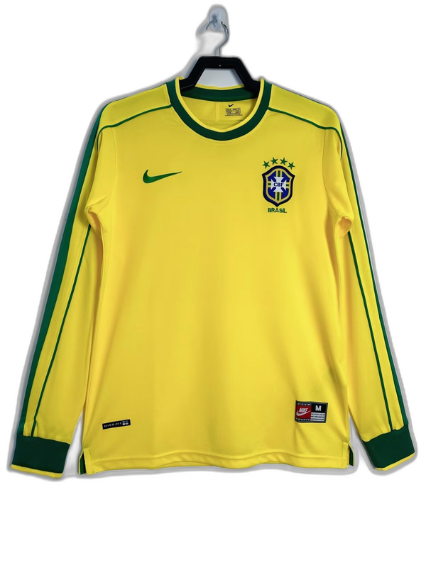 Camiseta Brasil 1998 I de Local - Manga Larga Versión Retro